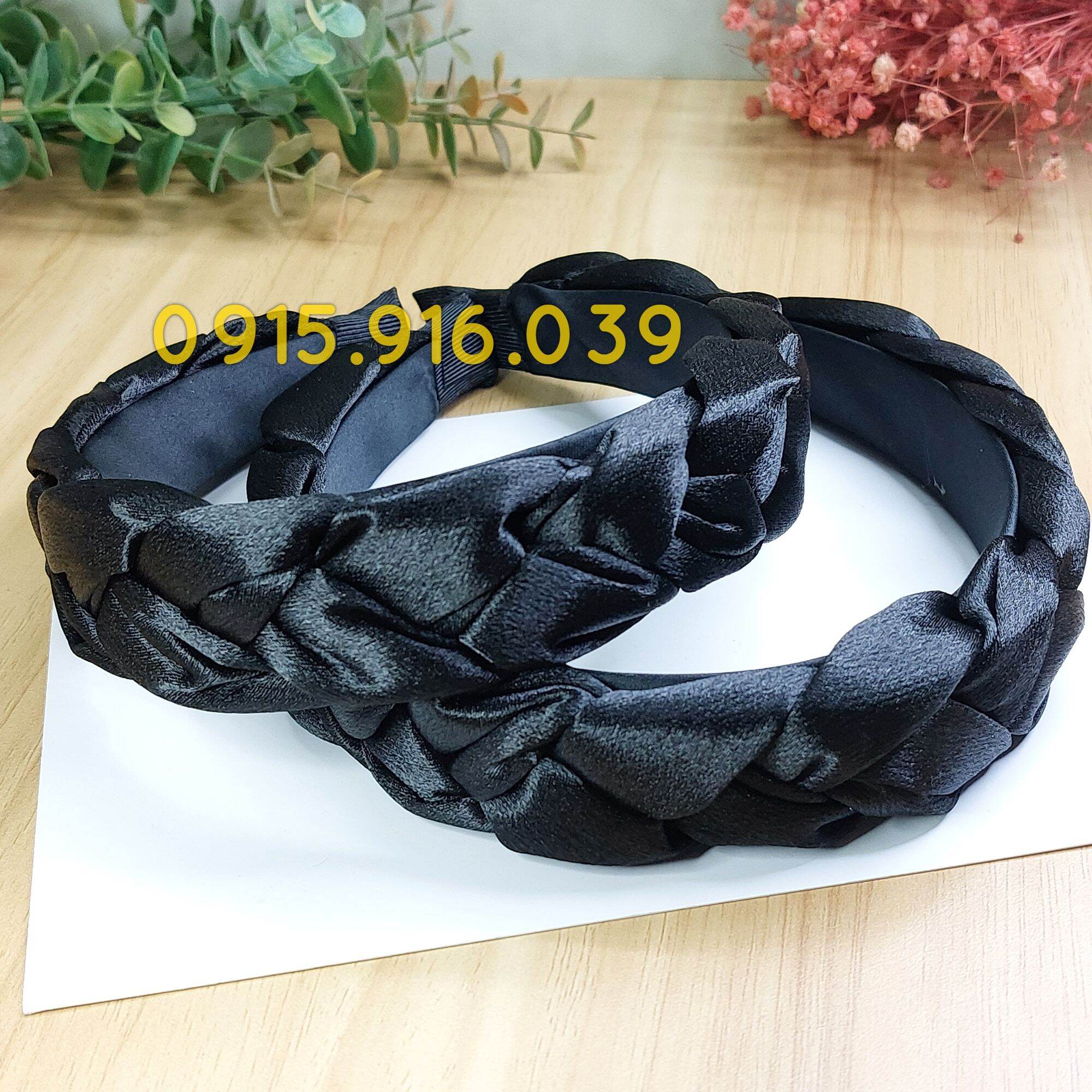 Bờm tóc thắt rết đen, cài tóc thắt bím
