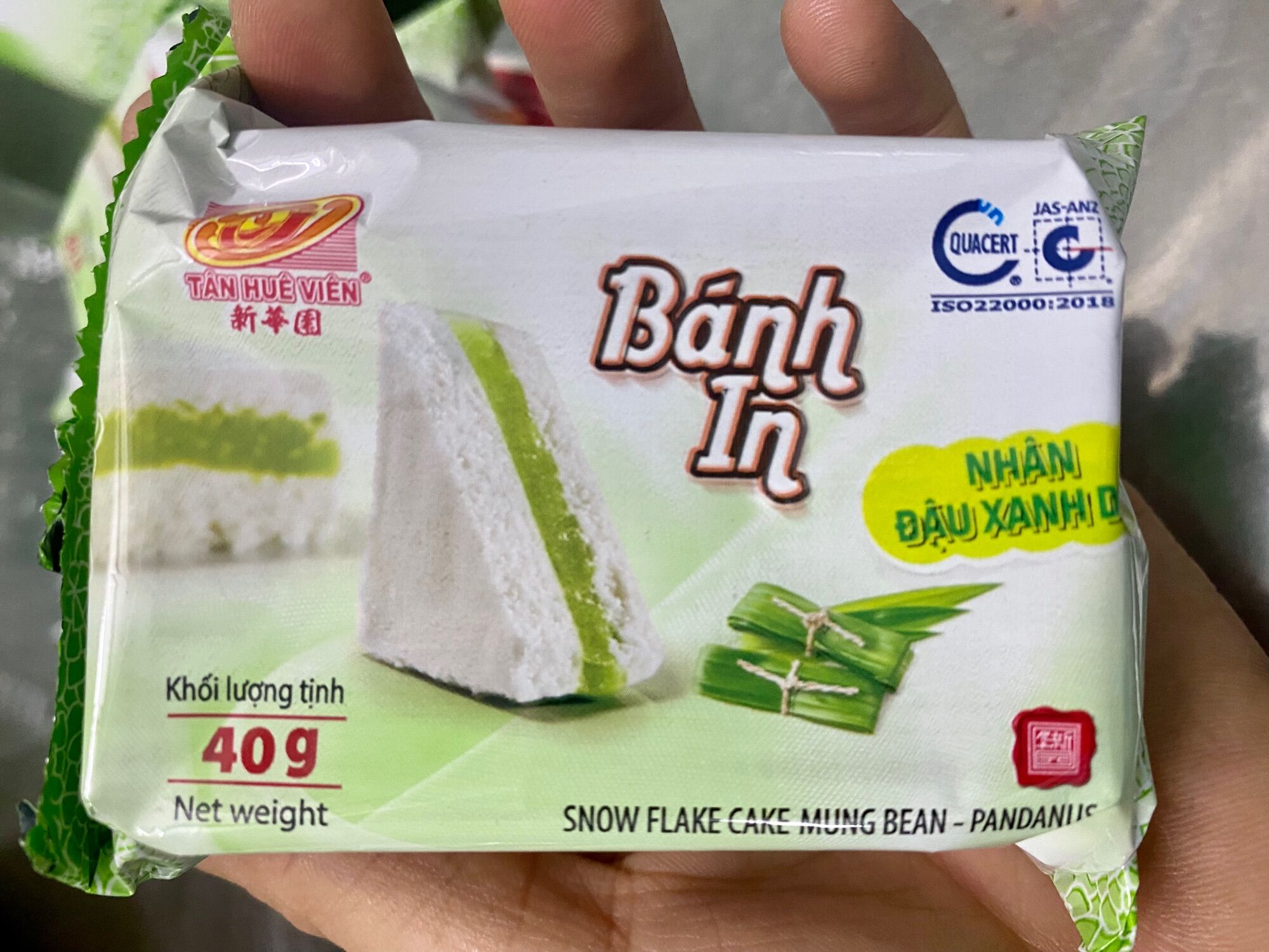 Bánh in nhân đậu xanh dứa 40g tân huê viên