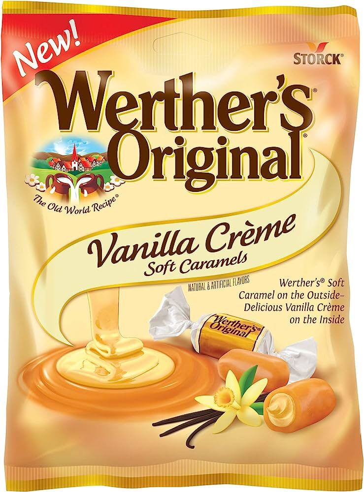 Kẹo mềm caramel nhân p Werther s Original Vanilla Creme Soft Caramels 63gr
