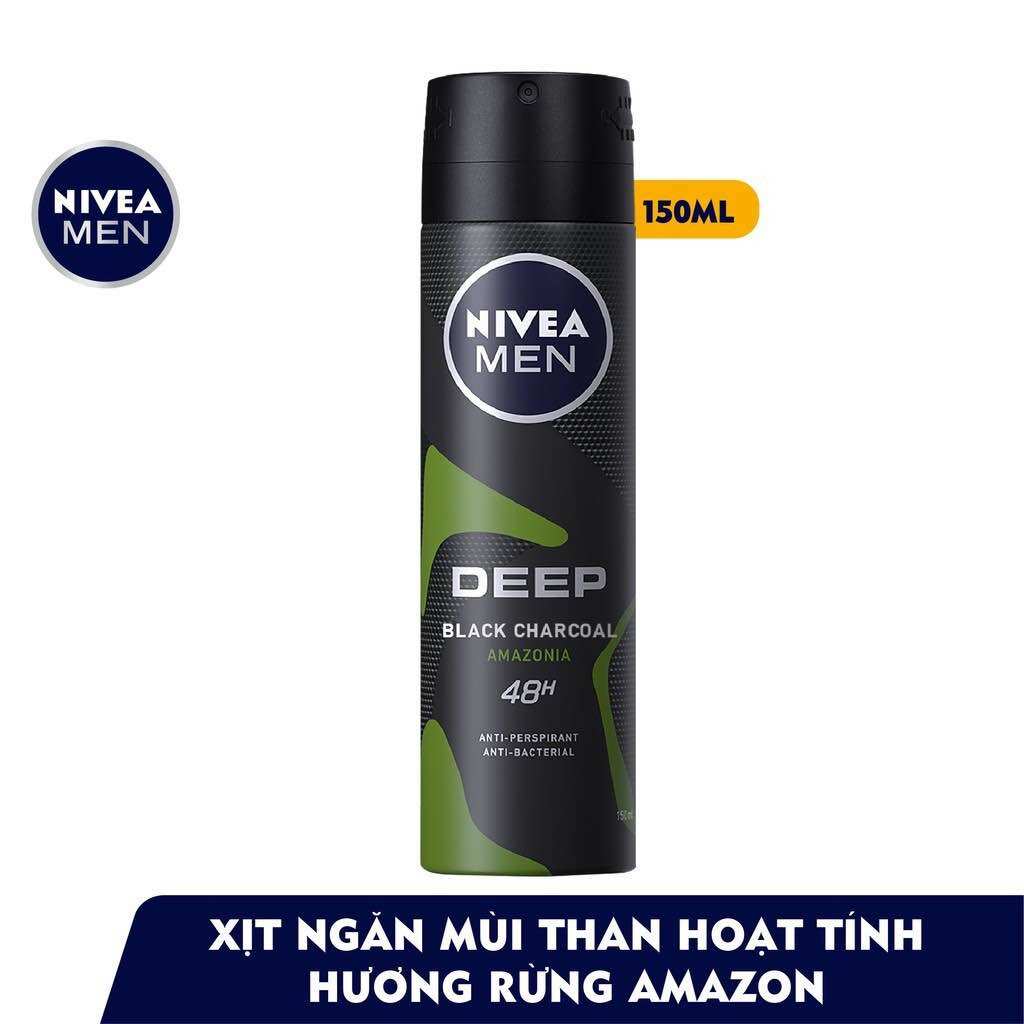 Xịt ngăn mùi nivea men deep than đen hương rừng amazon - 85371