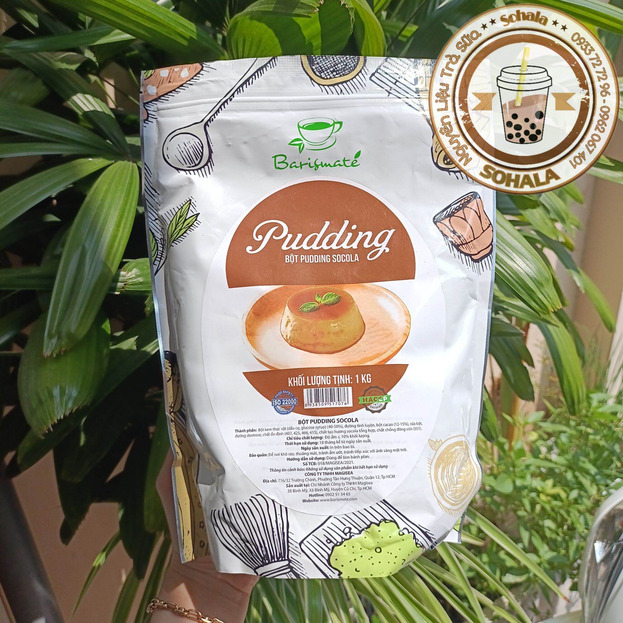 Bột Pudding Làm Thạch/Topping Trà Sữa Barismate Túi 500G Socola