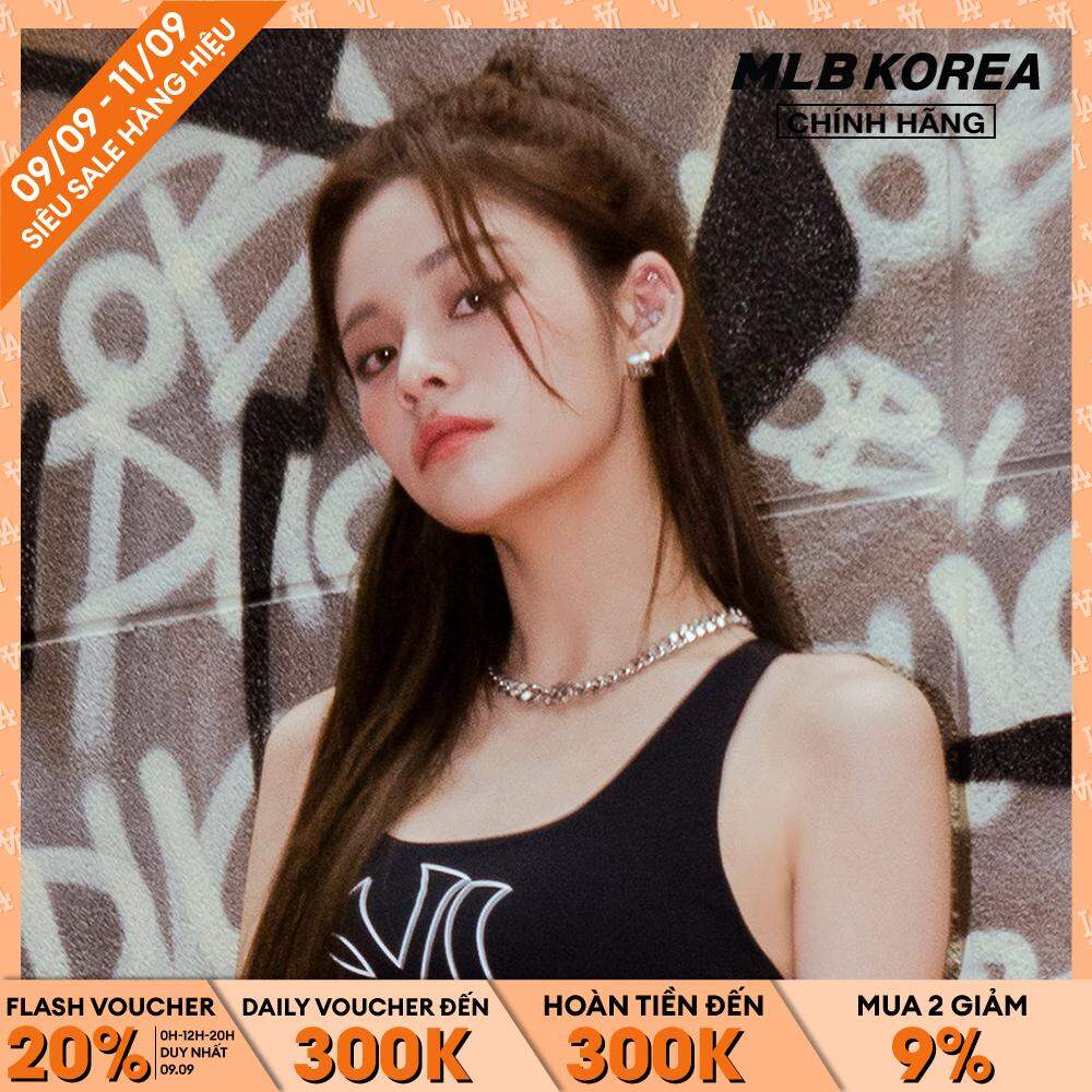 [Deal up to 50% + Voucher đến 311K + Mua 2 giảm 10% + Mua 4 giảm 15% + Freeship + Chỉ 14.1-17.11] MLB - Áo bra thể thao nữ Basic Big Logo 3FTKB0433-50BKS