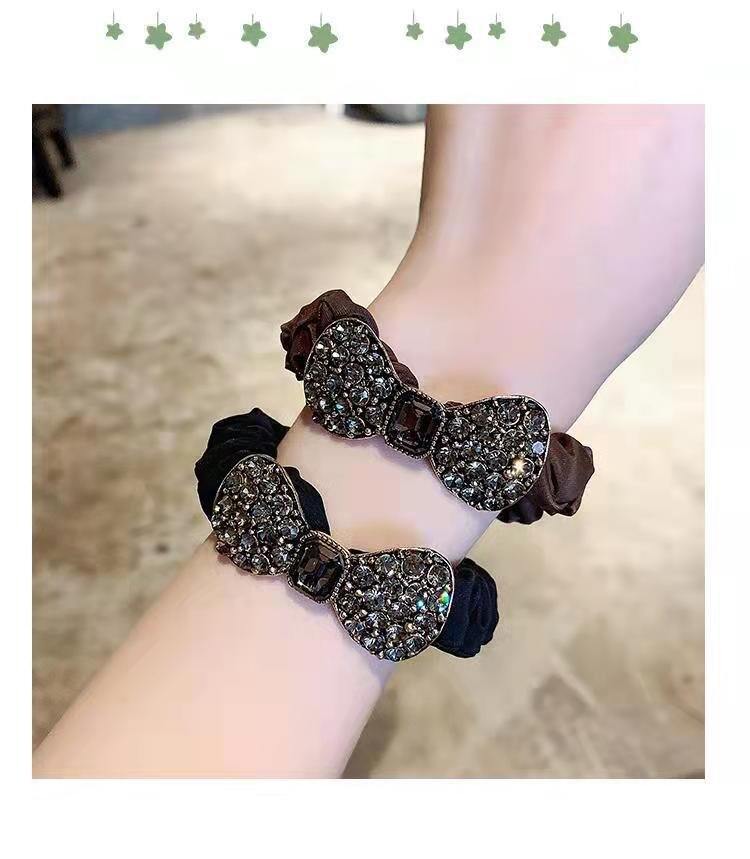Cột tóc thun kèm nơ đính đá siêu xinh PK027