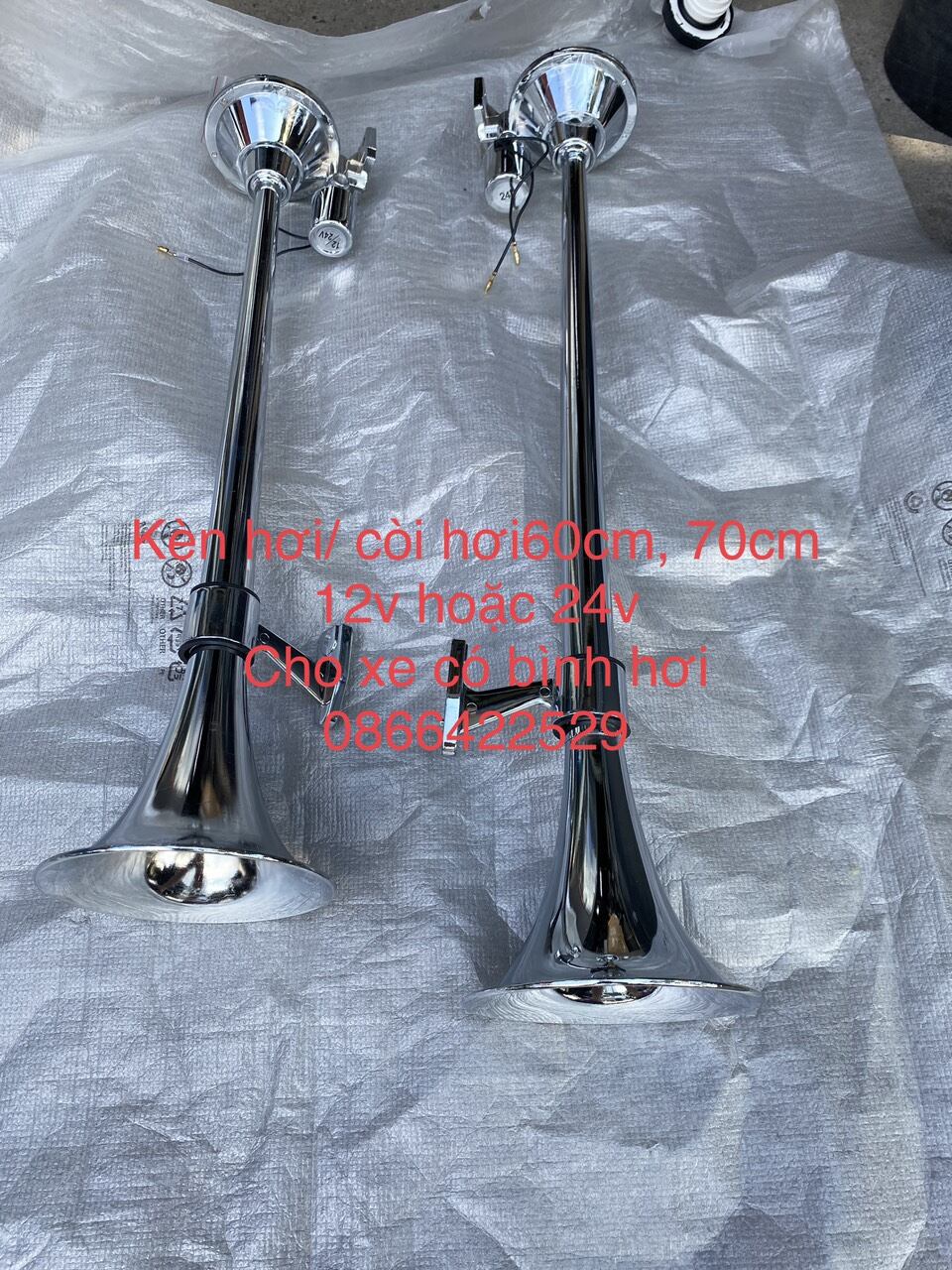  Còi hơi -kèn hơi dài 60cm hoặc 70cm có nhại kèn và không nhại 12v  24v loại 1 có clip nghe đã. giá 1 cây 