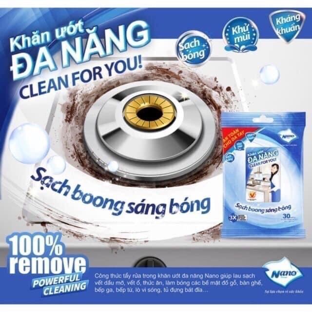 Khăn ướt đa năng Nano 30 tờ
