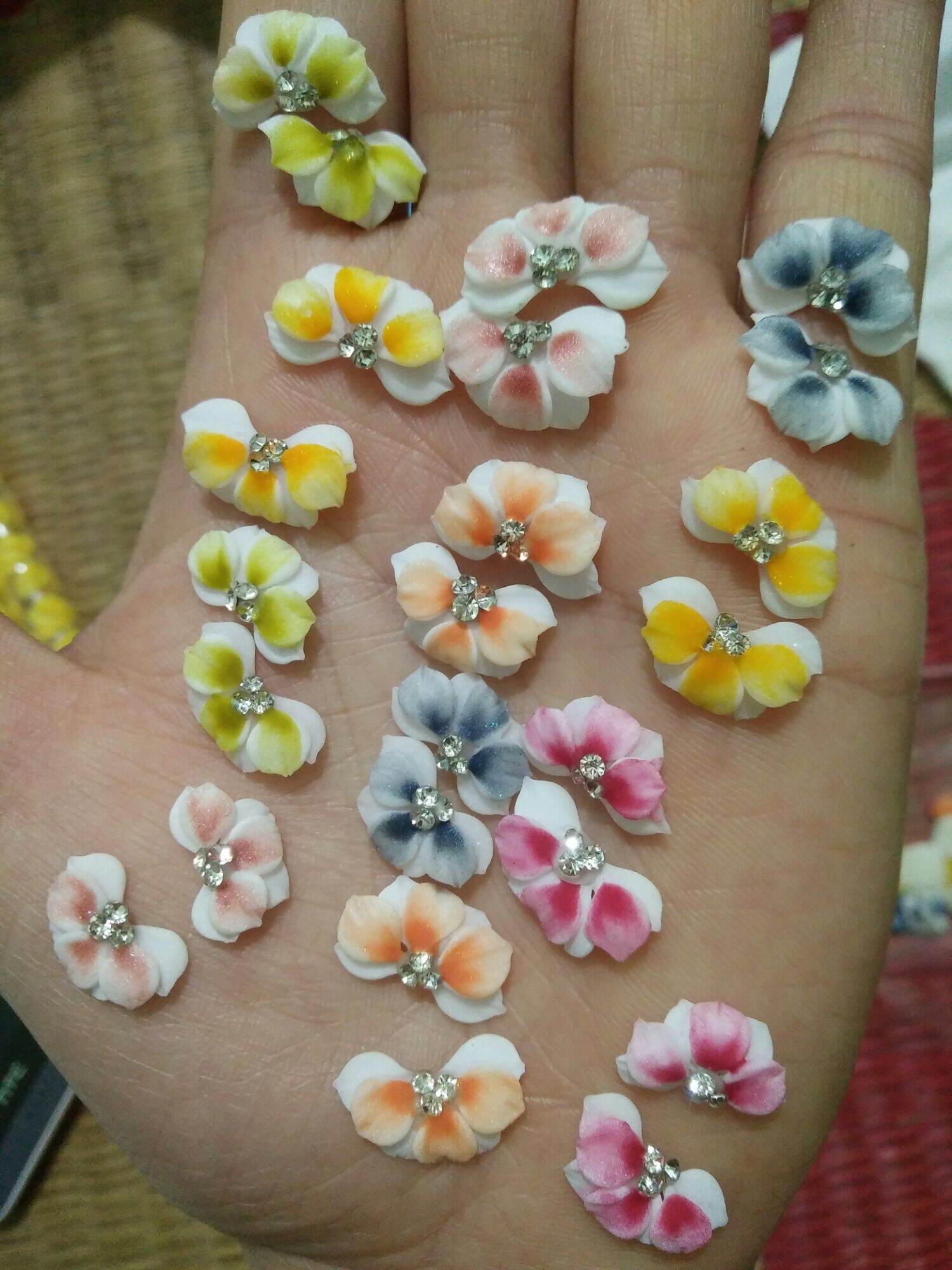 hoa bột nail, cúc nửa nhọn set 10 bông