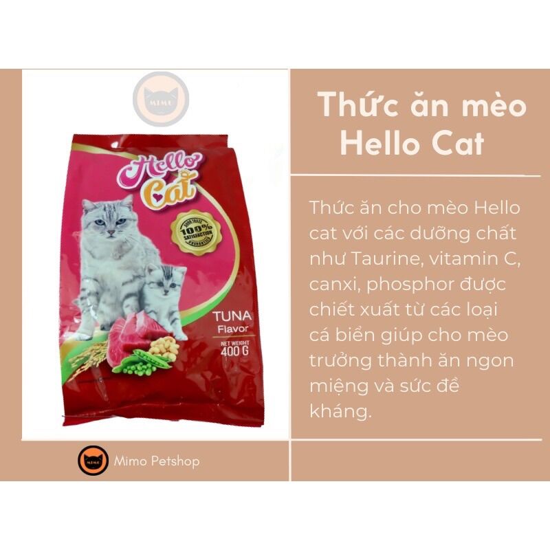 Thức ăn hạt cho mèo Hello Cat - Vị Cá Ngừ Thái Lan [400g]