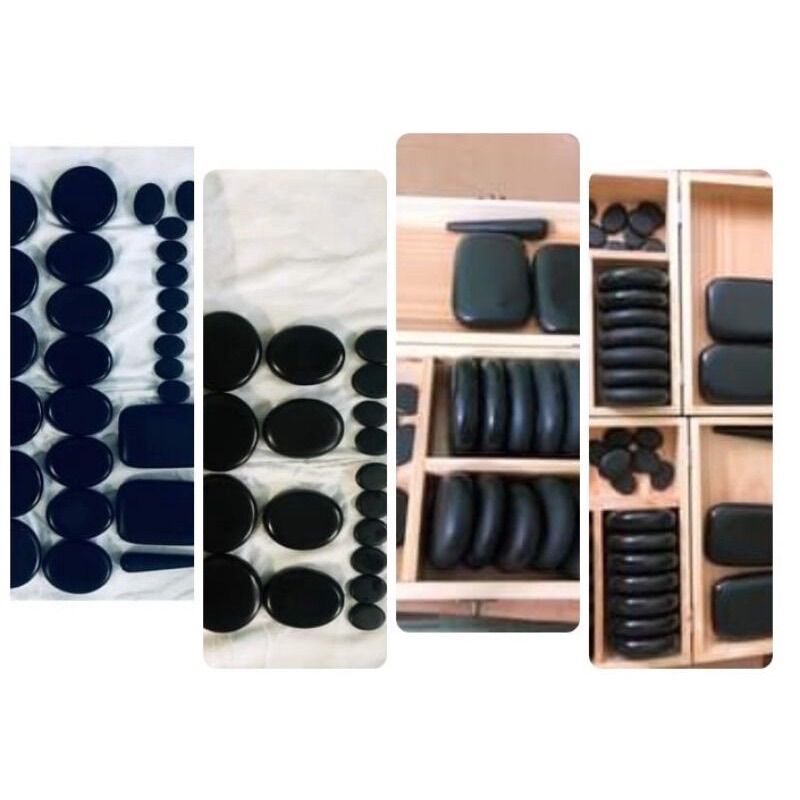 Đá nóng núi lửa massage body hình oval cho spa đả thông kinh lạc 180gr