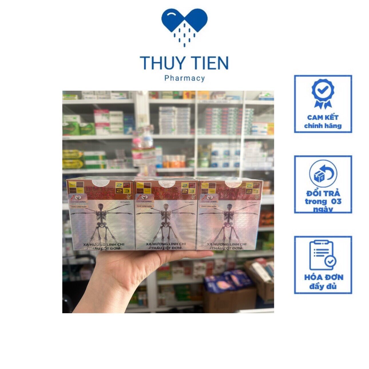 Xạ hương linh chi thấu cốt đơn hộp 30 viên