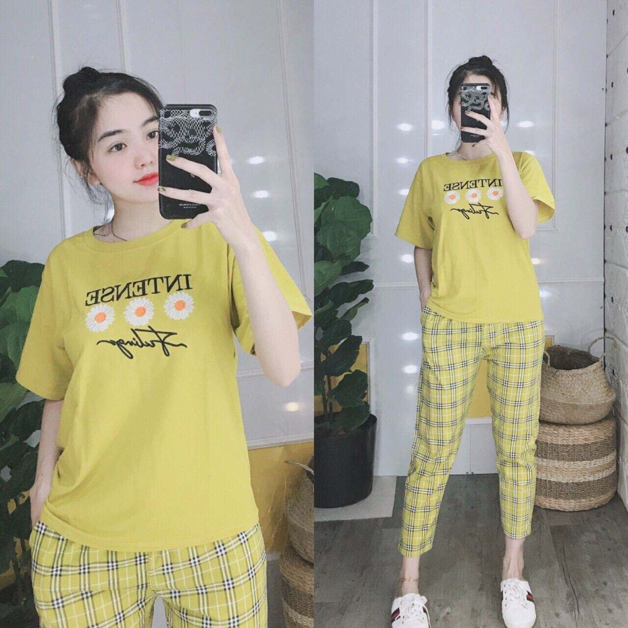 Set bộ, đồ bộ dài mặc nhà thun cotton dễ thương