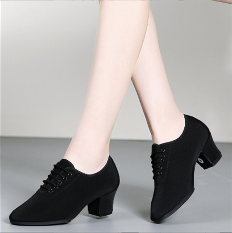 Thoáng Mát Mengsha Vải Oxford Giày Khiêu Vũ Latin Cho Nữ Đế Mềm Và Giày Cao Gót Chuyên Nghiệp Cho Rumba Cha-cha Samba Denim Đấu Bò