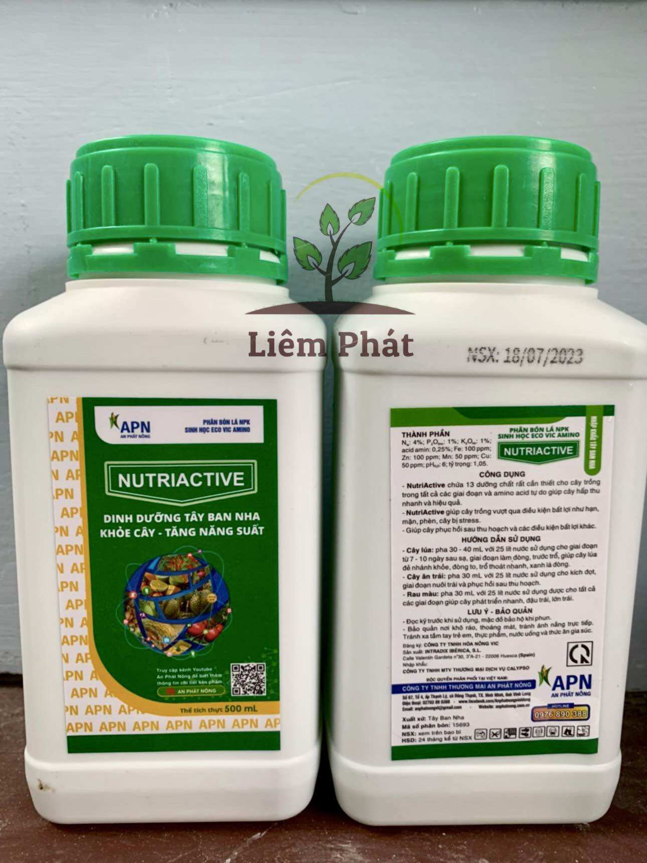 Nutriactive chai 500ml diện mạo mới của An phát nông