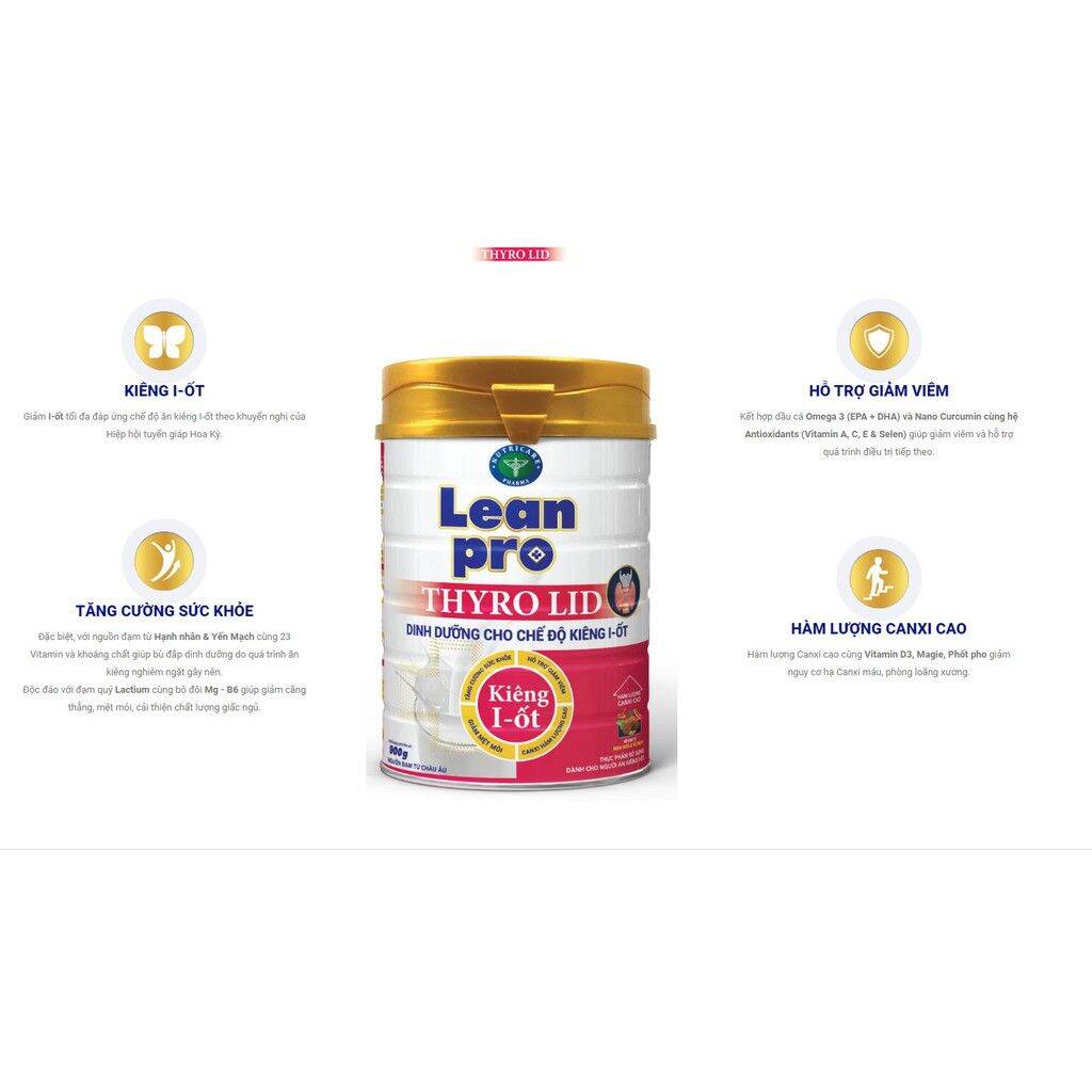 Sữa bột dinh dưỡng LEAN Pro thyro lid hộp 400g