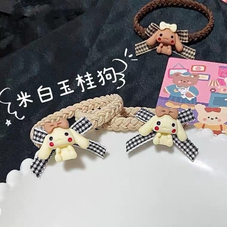 Dây cột tóc thắt bín hình chú chó dễ thương