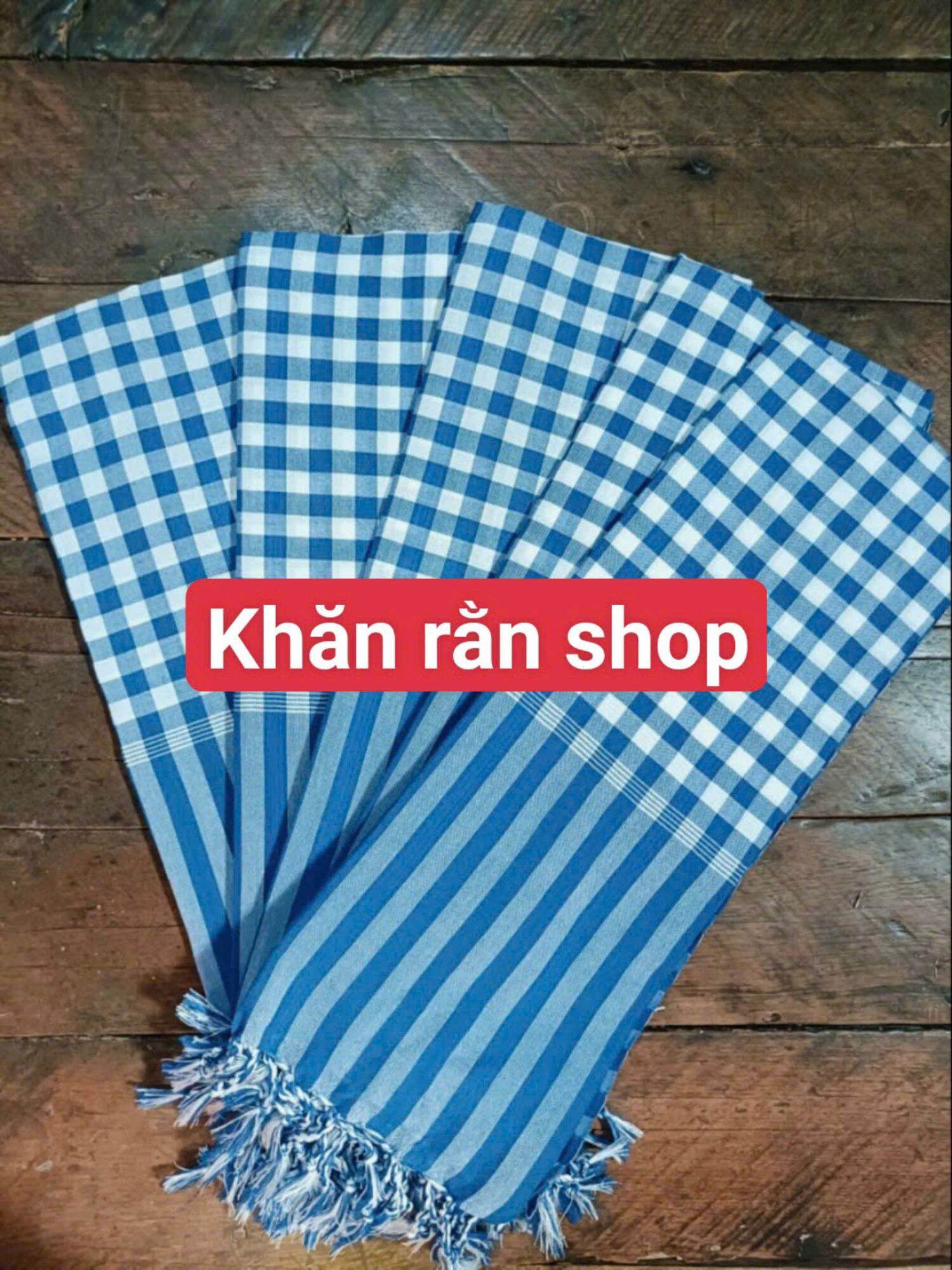 Khăn rằn Nam Bộ xanh trắng 60x165cm