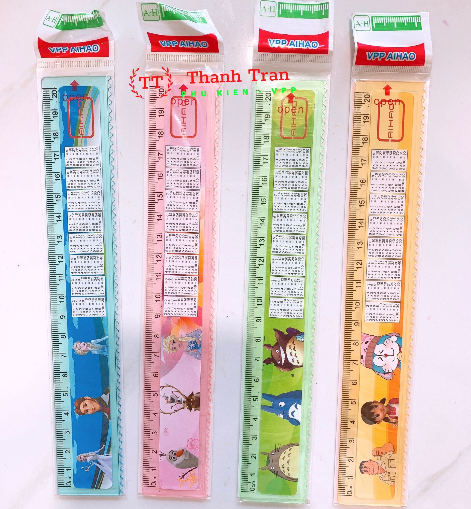Thước kẻ in Bảng Cửu Chương dài 20cm
