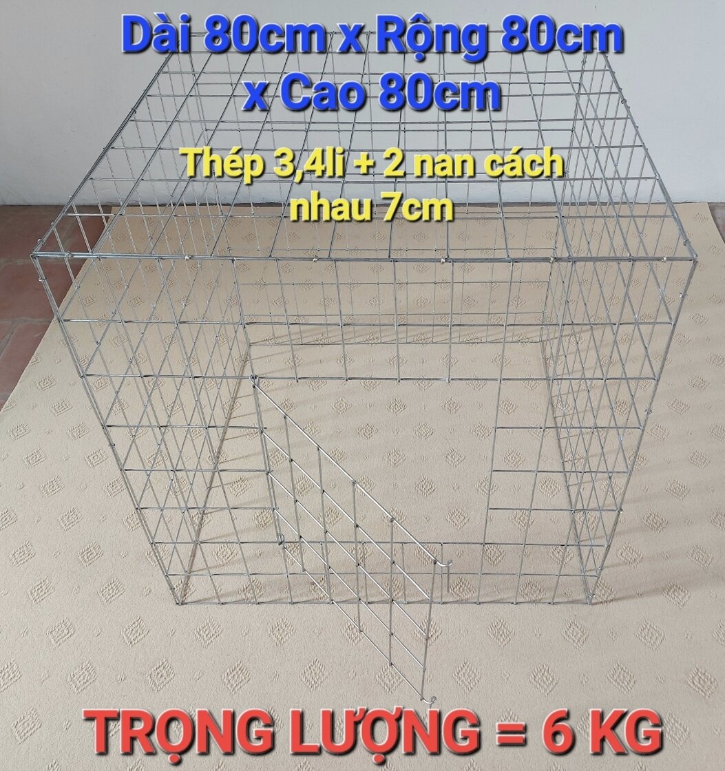 Lồng gà vuông sắt to 3,4li _ 6-7,5kg ( không khay )