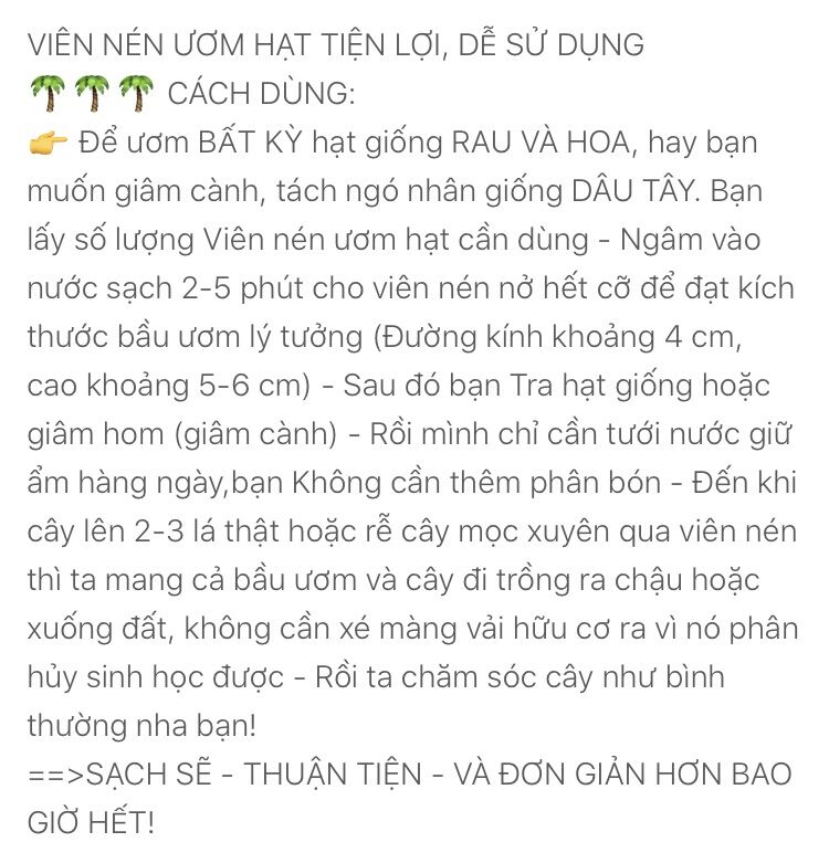 Viên nén xơ dừa ươm hạt combo 10 viên