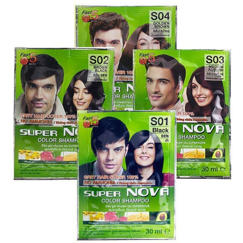 Gói 30ml Gội nhuộm tóc Thảo dược SuperNova hàng Thái Lan