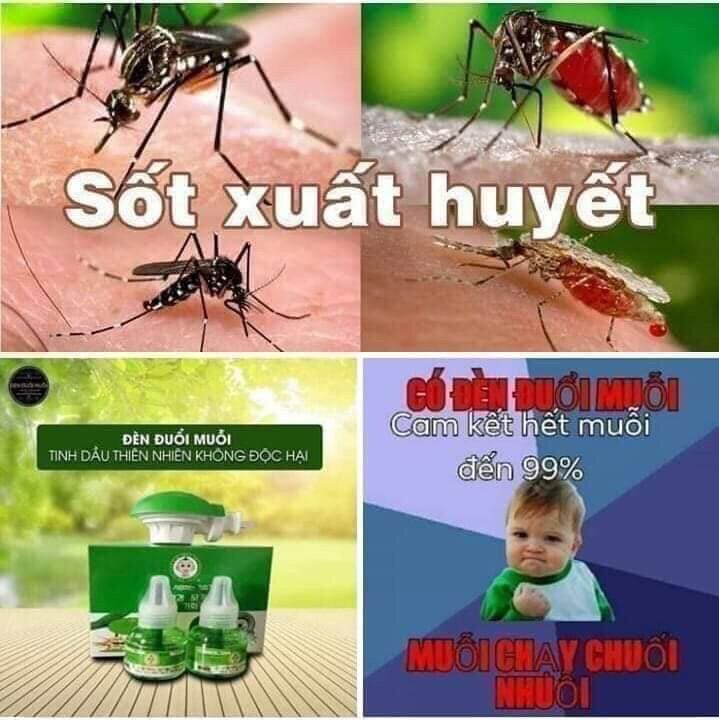 Đèn đuổi muỗi Hàn Quốc +2 lọ tinh dầu.