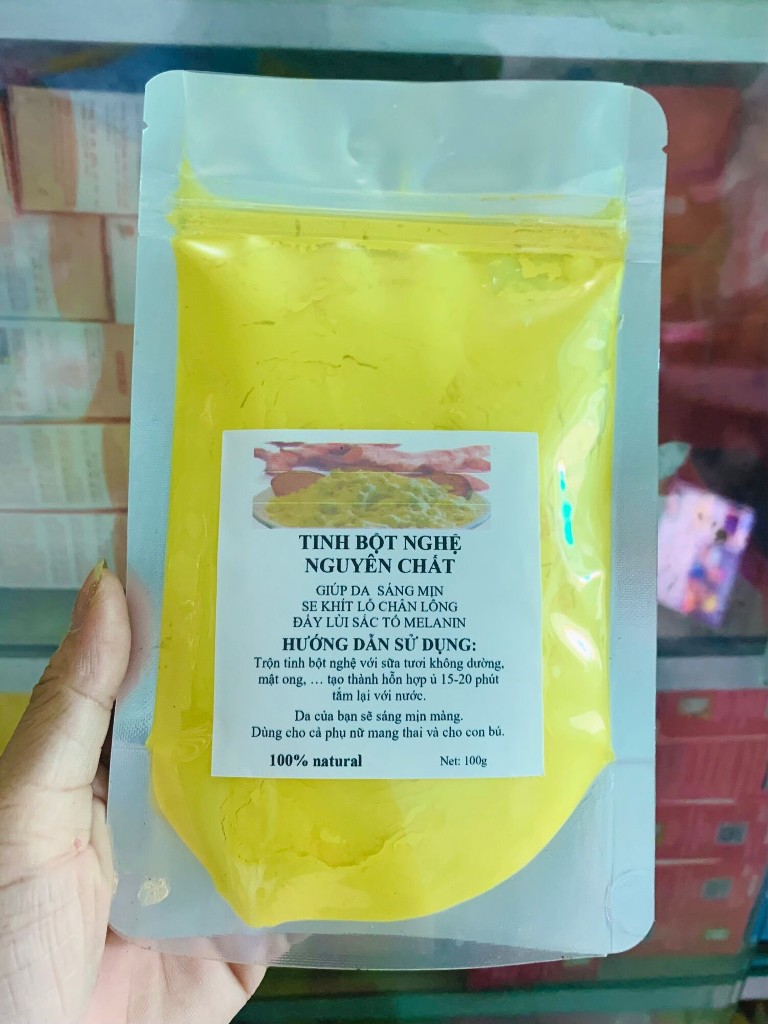 Túi 100gr bột tinh bột nghệ chính hãng