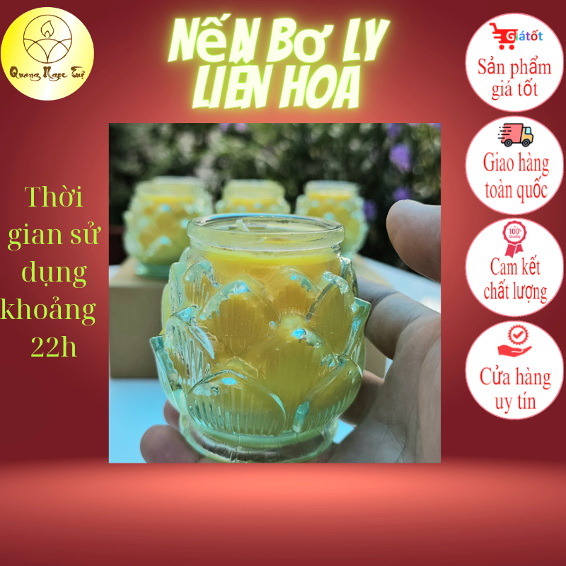 Nến bơ ly liên hoa nến bơ thơm, chất lượng. hộp 6ly. handmade.