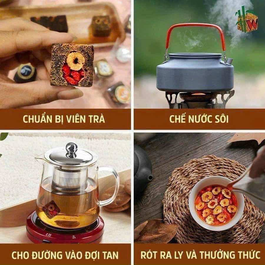 Trà Táo Đỏ Kỷ Tử Đường Nâu Hộp 500gr