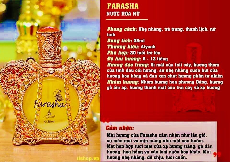 [ Tặng 1 Lăn Mini] Tinh Dầu Nước Hoa Dubai Farasha