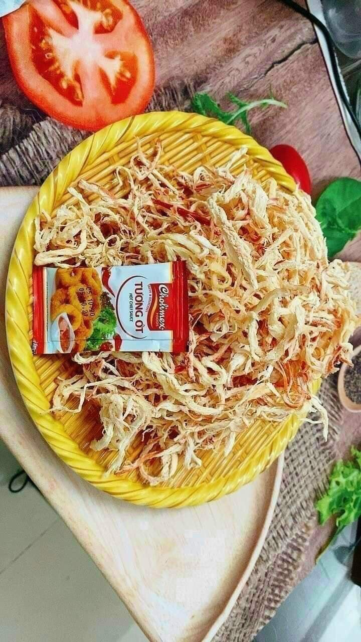 Mực xé sợi hấp nước dừa | Hũ 300g