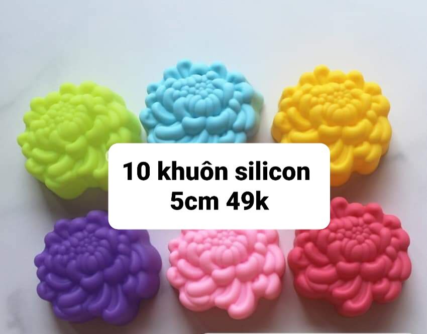 Sét 10 khuôn silicon hoa cúc tia 5cm