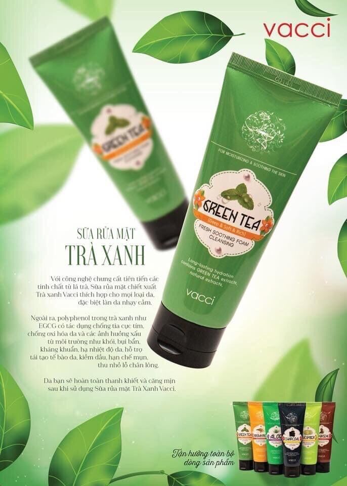 VACCI - SỮA RỬA MẶT GẠO LỨT (DA NÁM, TÀN NHANG - DA HỖN HỢP)