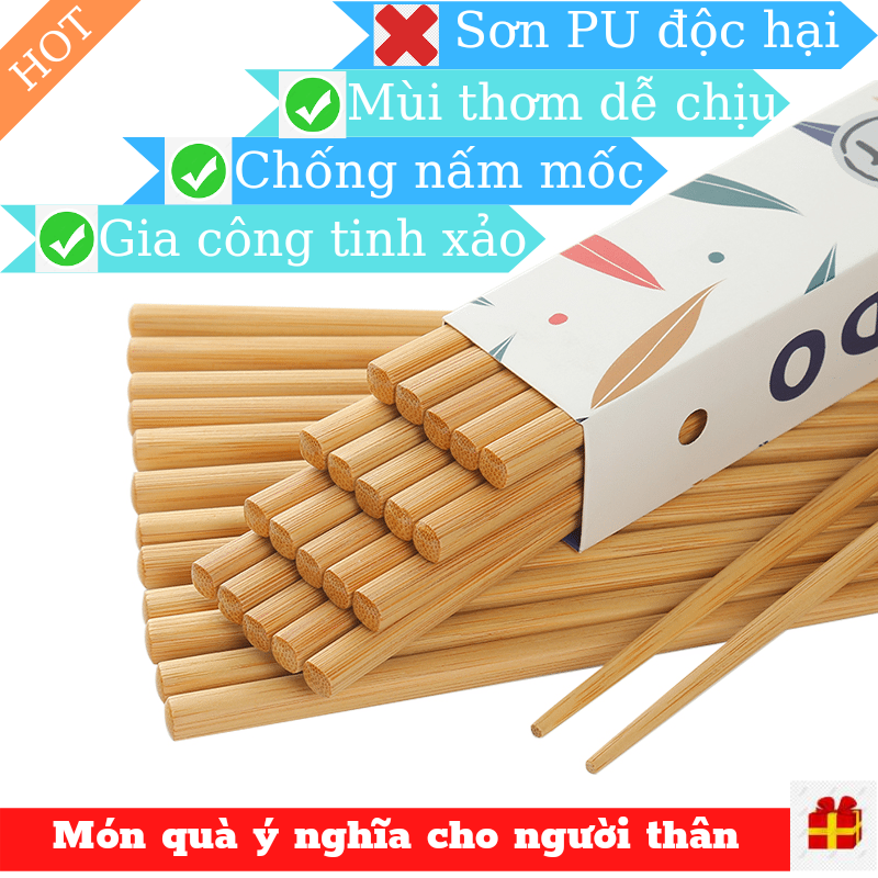 Đũa gỗ cao cấp NHẬT BẢN Đũa gỗ nhập khẩu không nấm mốc
