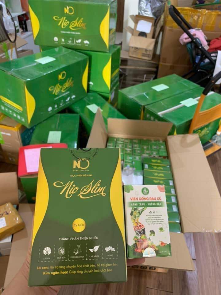 Kẹo Gôm Giảm Cân NioSlim 15 viên tặng Viên uống rau củ thải mỡ