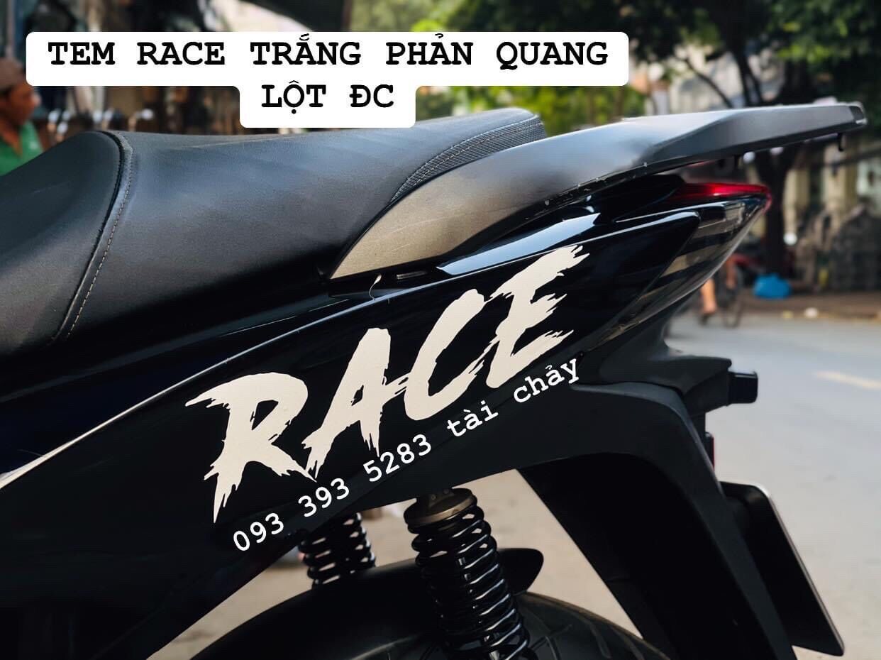 [ 1 MIẾNG ] TEM RACE DÁN ỐP SƯỜN PHẢN QUANG LỘT ĐƯỢC