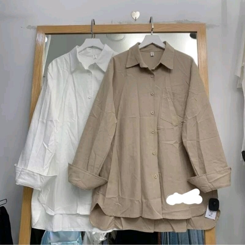 Áo sơ mi basic nữ ulzzang chất thô ( fom rộng )