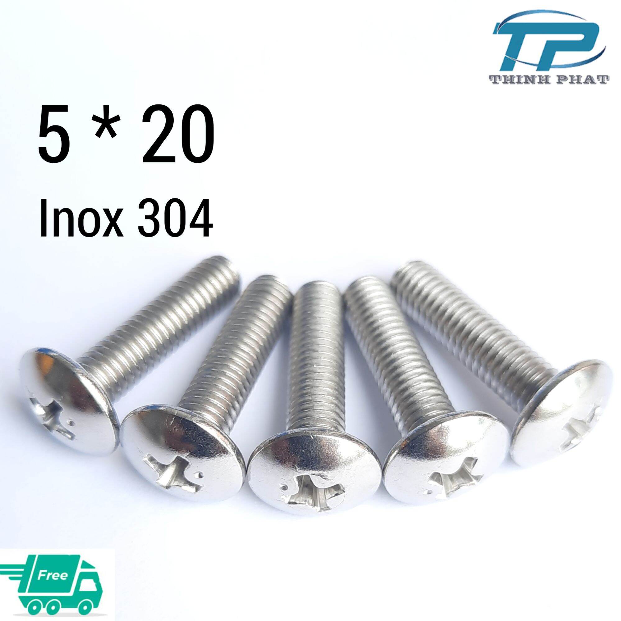 30 con vít inox 304 cao cấp M5 * 20 Đầu dù ren mịn [ Có thể chọn mua 30 , 50 hoặc 100 con sẽ rẻ hơn ]