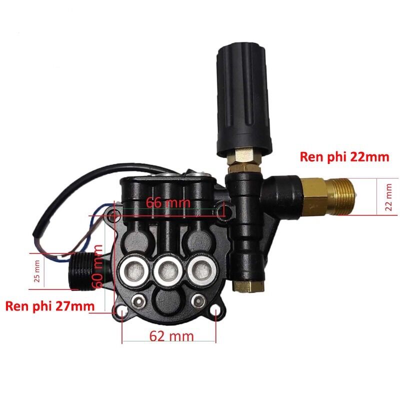 Đầu máy bơm rửa xe mini có kèm rơ le điện, dùng cho máy rửa xe gia đình