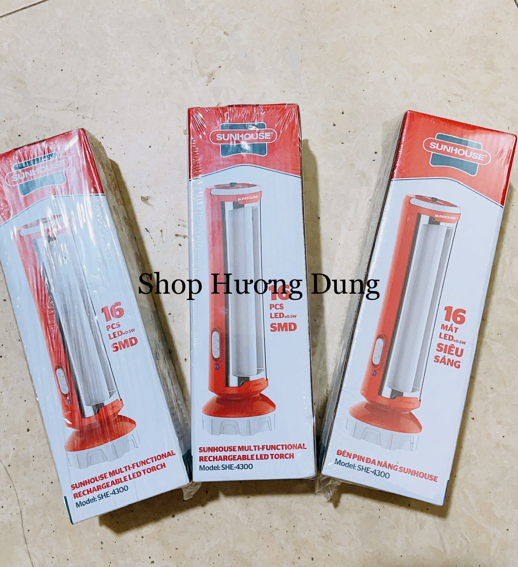 Đèn pin tích điện sunhouse she - 4300