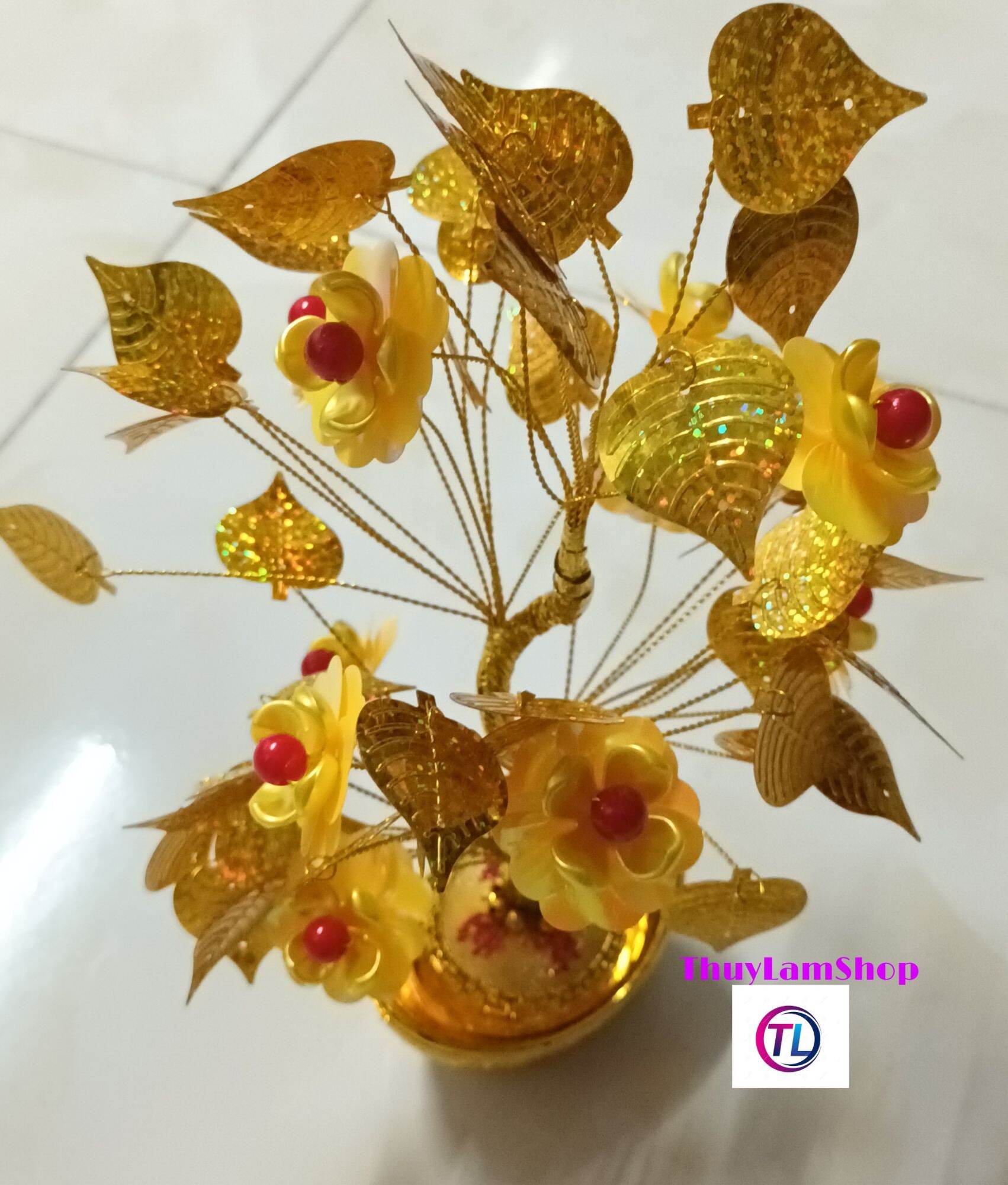 Cây cành vàng lá ngọc hoa mai đá mẫu mới 2021 hút tài lộc vào nhà, trưng bàn thờ thần tài, trưng tết