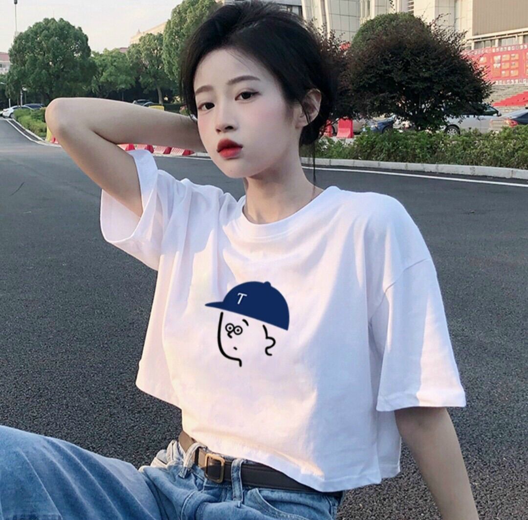 Áo croptop . Phom rộng #unisex . Áo nữ thấm hút mồ hôi