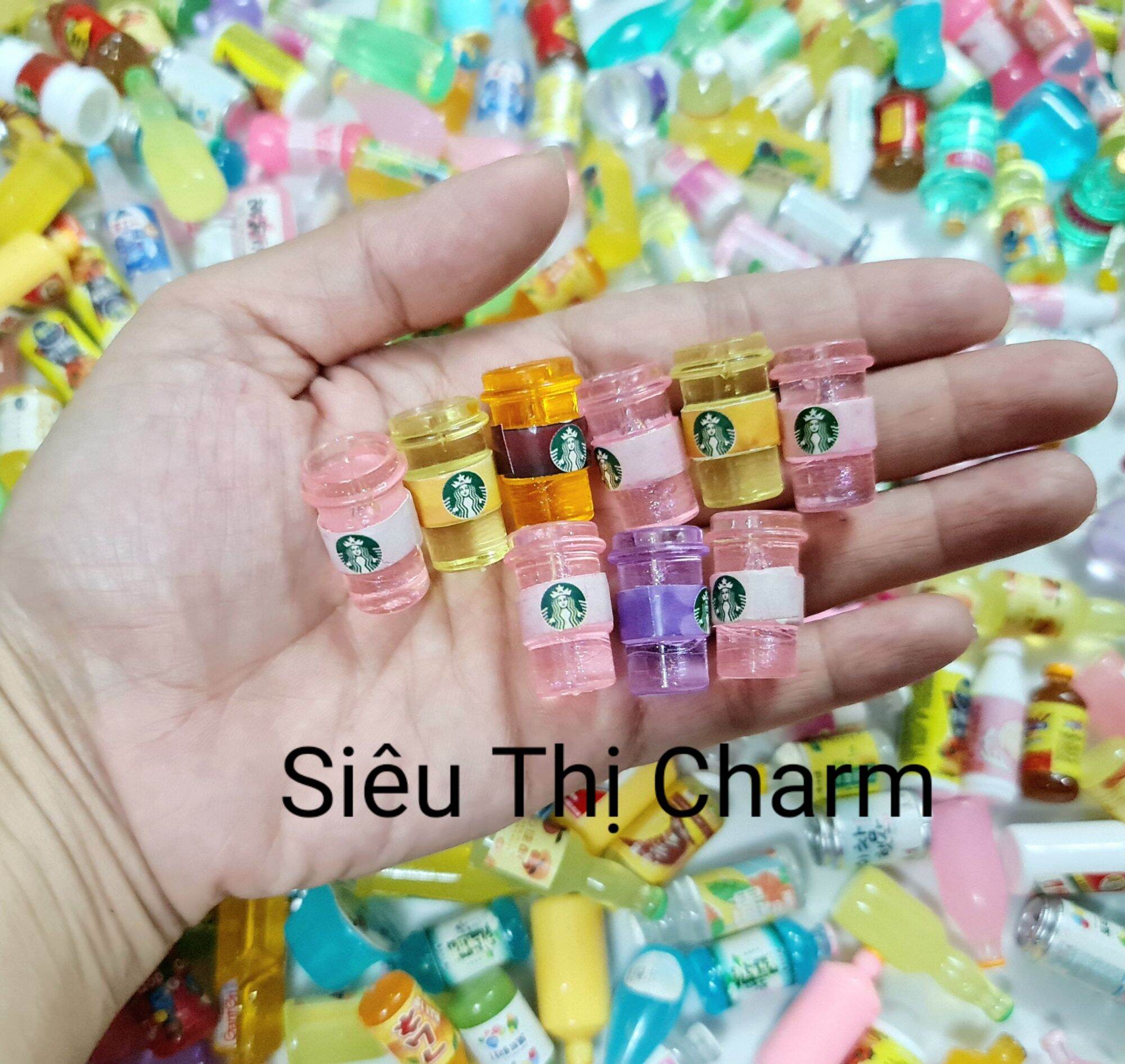 Túi 100 charm/center mô hình chai nước