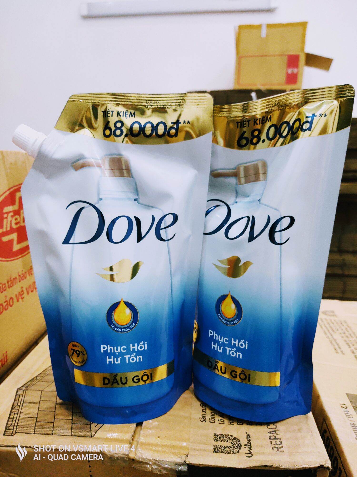 Dầu gội đầu dove túi 640g.