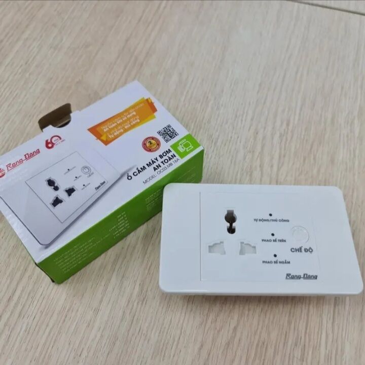 Ổ Cắm Máy Bơm An Toàn Rạng Đông - Ổ Cắm Chống Giật Cấp Nguồn 5V Cho Phao Điện - Công Suất 1500W - Bảo Hành 1 Năm