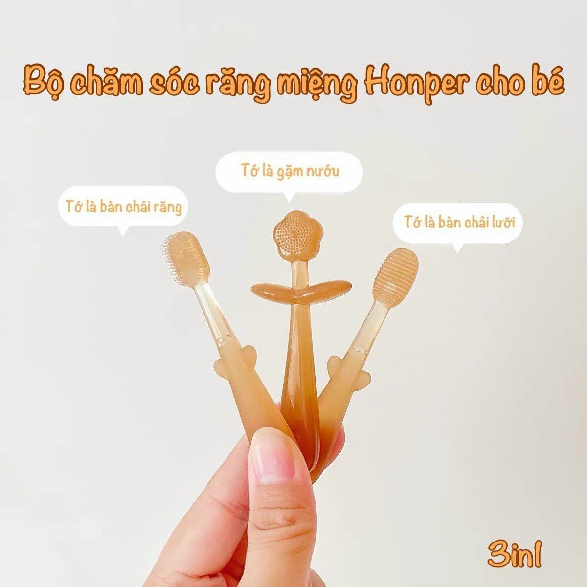BỘ CHĂM SÓC RĂNG MIỆNG HOPPER SỊN SÒ CHO BÉ TỪ 0_18 tháng