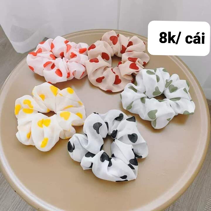Cột tóc vải voan chấm bi