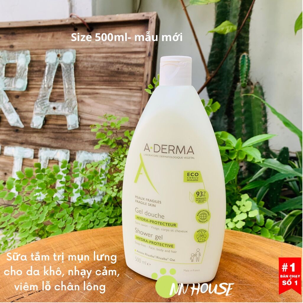 [Nội địa Pháp, có bill] Sữa tắm ngừa mụn lưng, viêm lỗ chân lông Aderma 500ml giảm mụn lưng, dưỡng ẩm, cấp nước và làm dịu da mỏng manh, shower gel làm sạch da A-derma NN SHOP PHÁP HÀN NỘI ĐỊA CÓ BILL