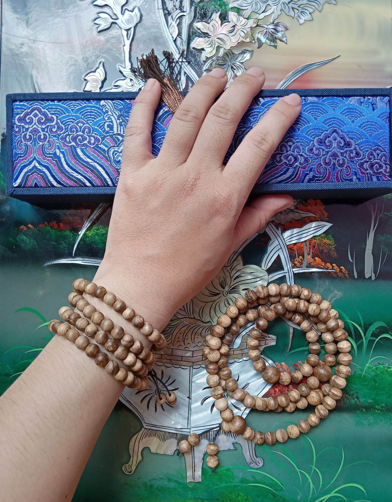 [HCM]Chuỗi vòng trầm hương rừng indo vùng Mareuke 108 hạt