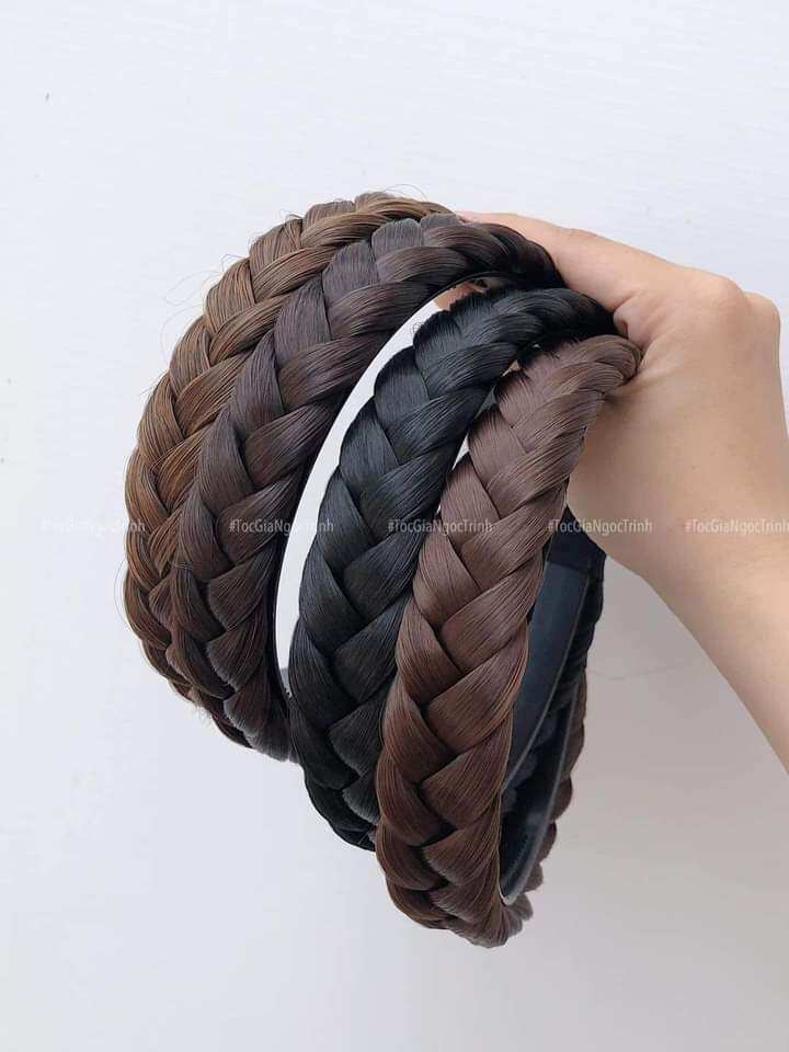 Băng Đô Tóc Giả Tóc Cài Bím 3cm