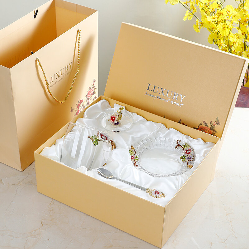 Enamel Colored Glass Cup For Women As High-Quality Gift - 3