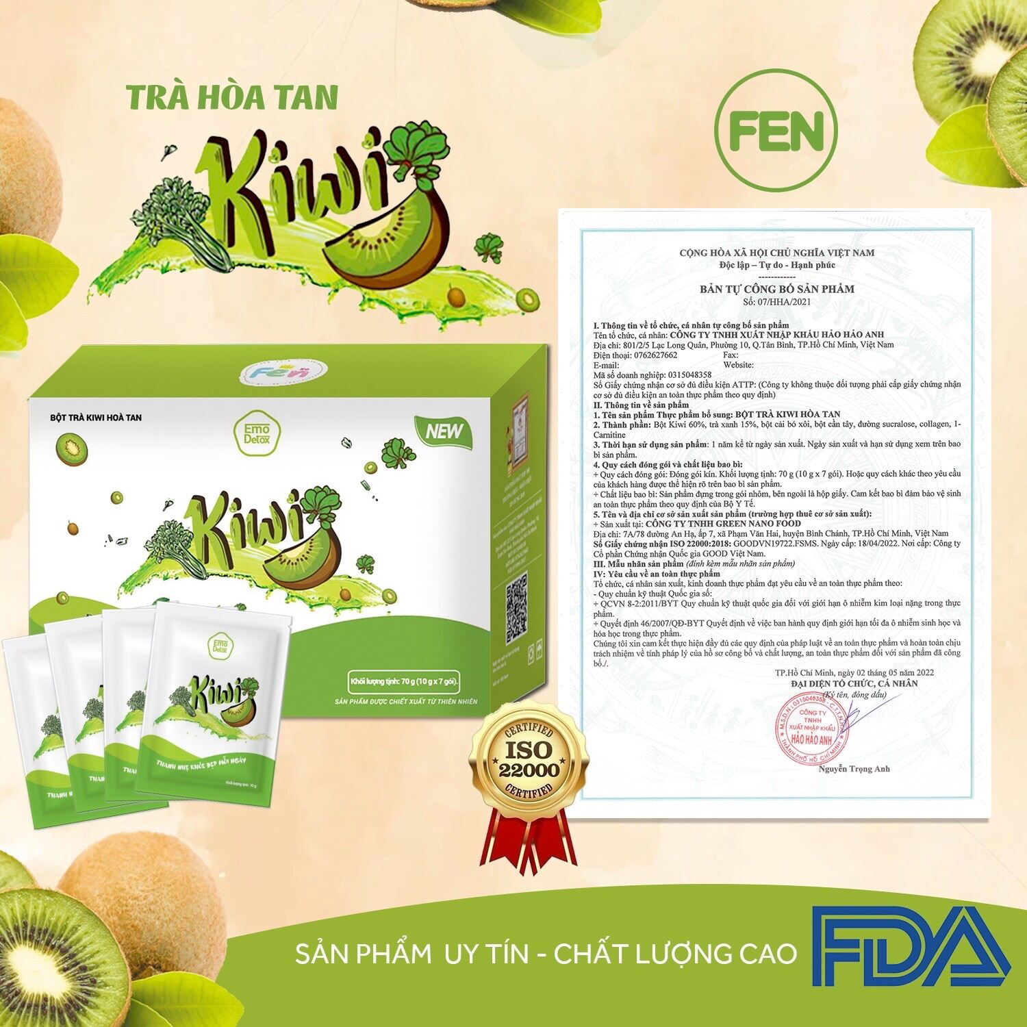 Trà trái cây giảm cân vị kiwi emodetox - an toàn, hiệu quả, giảm 1 - ảnh sản phẩm 2